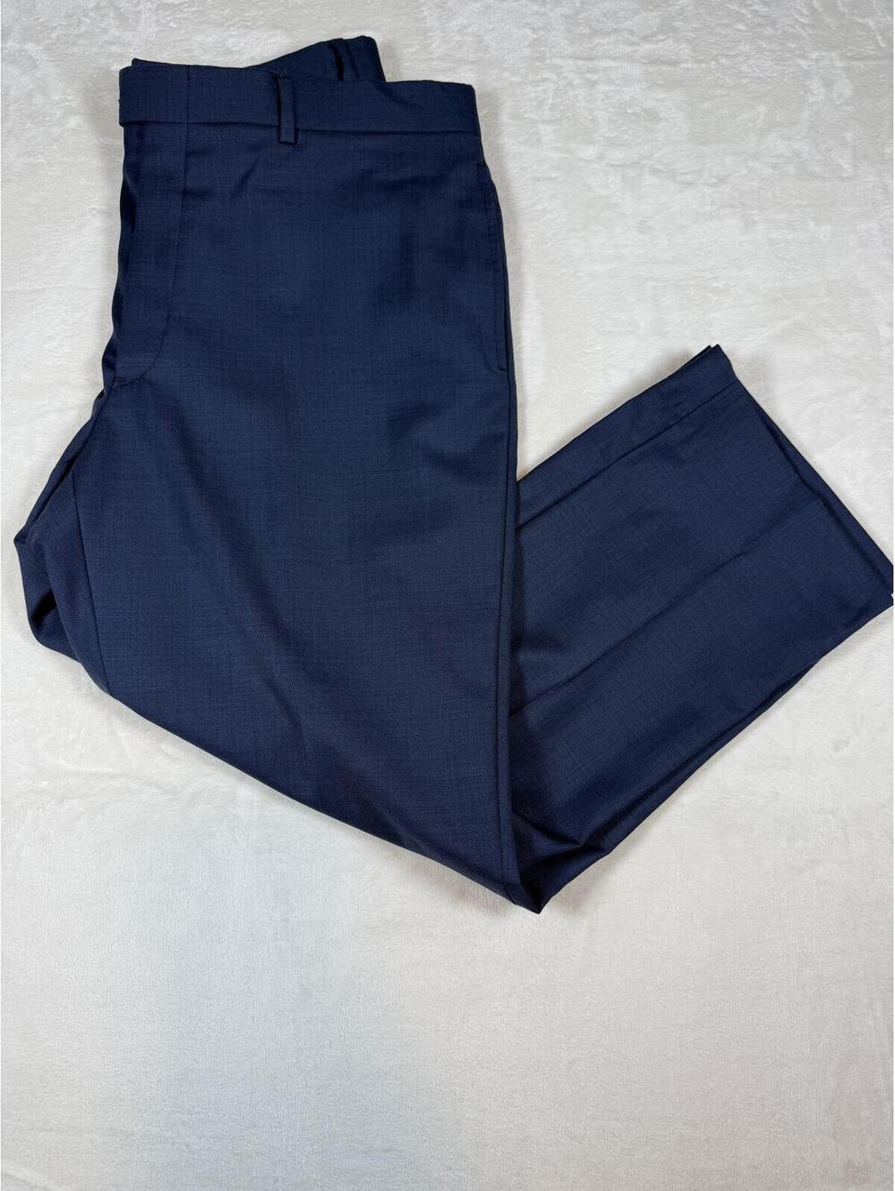 Tommy Hilfiger Mens‎ 36x26 Blue 100% Wool Dress Pants Flat Front